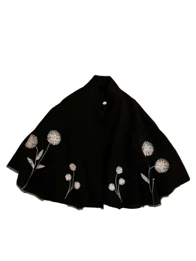 JACKET- BLACK & SILVER EMBROIDERED CHANDERI [COTTON-SILK MIX]