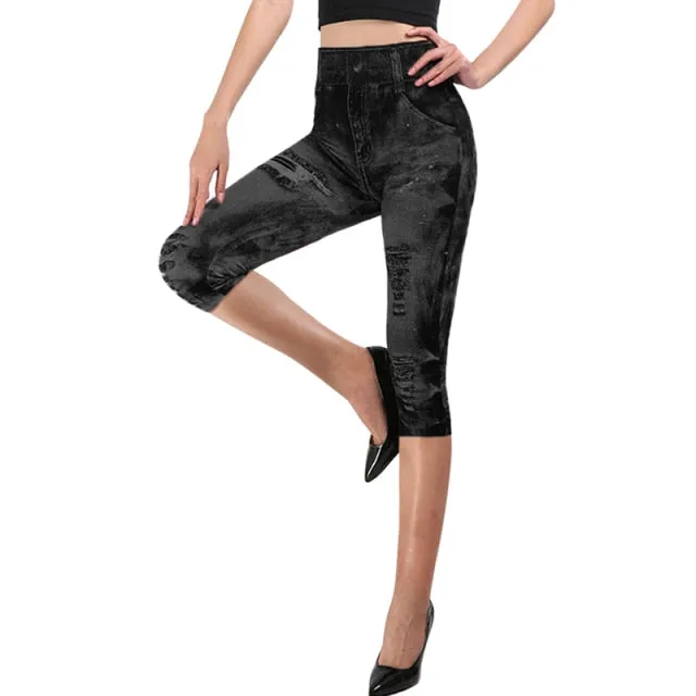 Jeans Print Capris