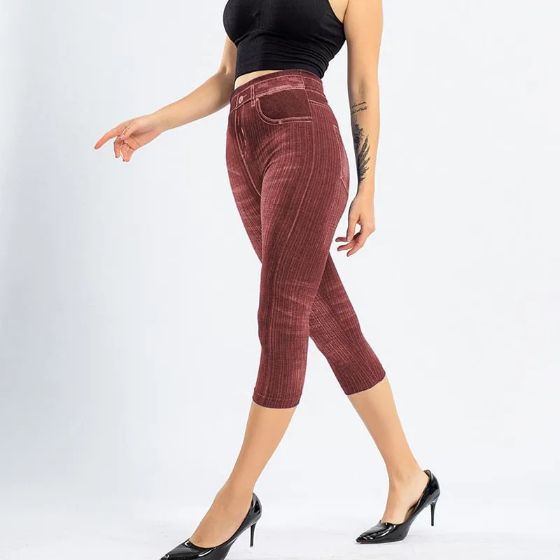 Jeans Print Capris