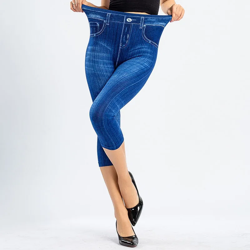 Jeans Print Capris