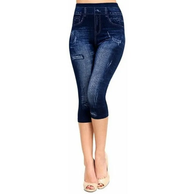 Jeans Print Capris