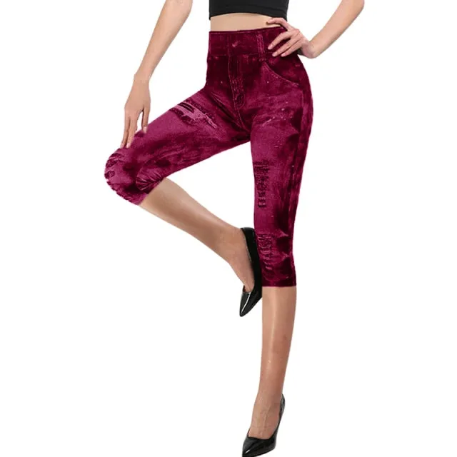 Jeans Print Capris