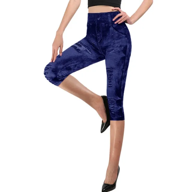 Jeans Print Capris
