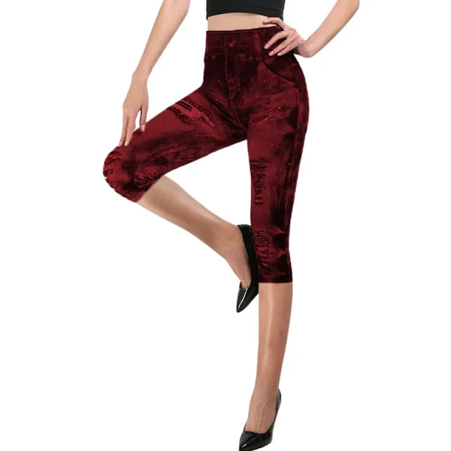 Jeans Print Capris