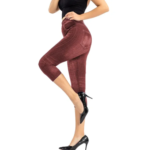 Jeans Print Capris