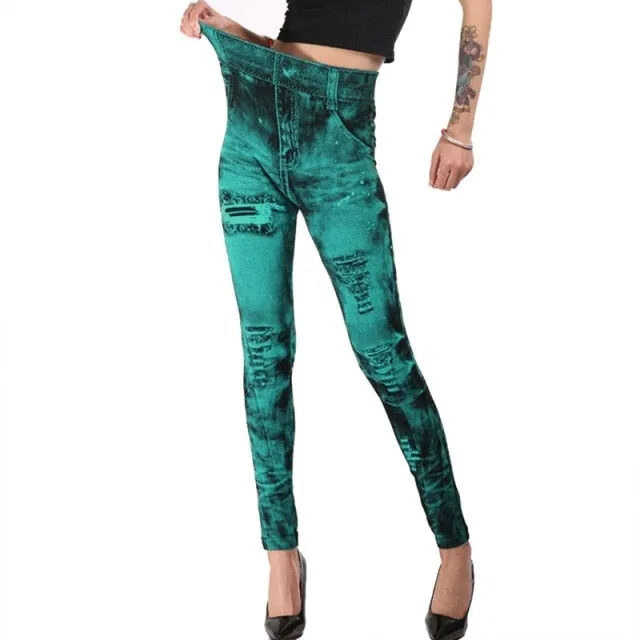 Jeans Print Capris