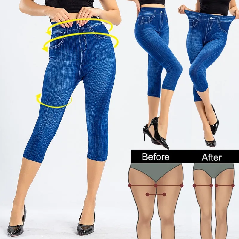 Jeans Print Capris