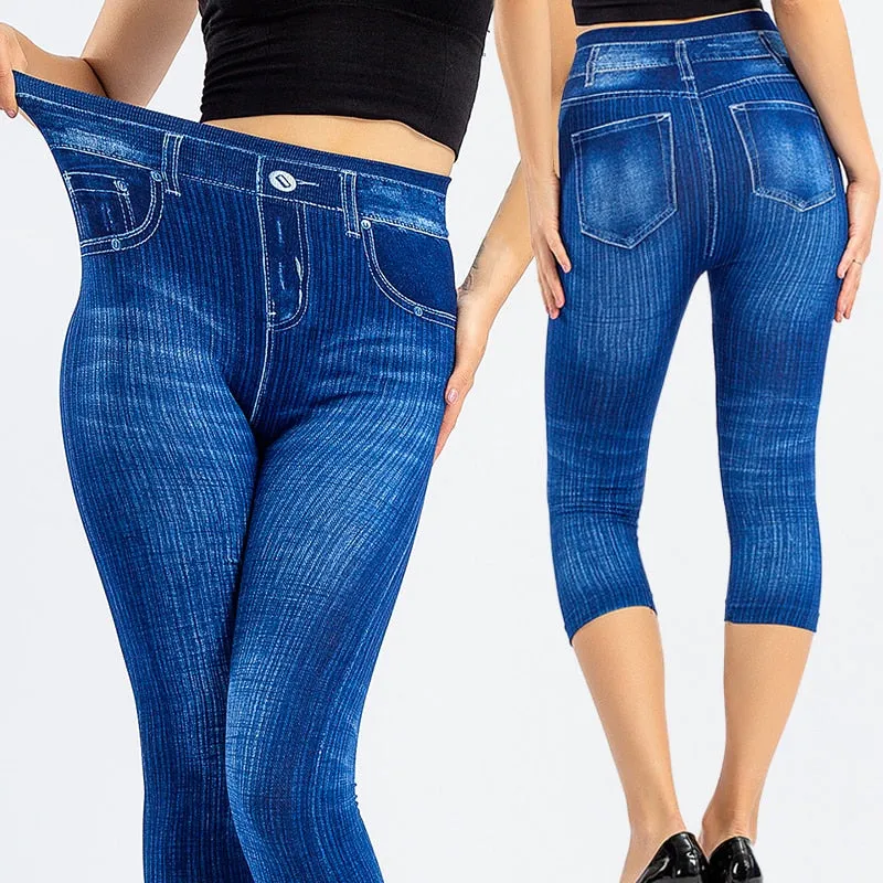 Jeans Print Capris