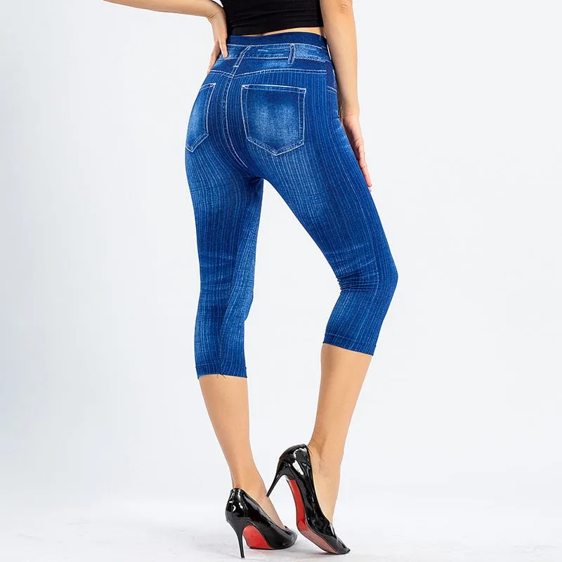 Jeans Print Capris