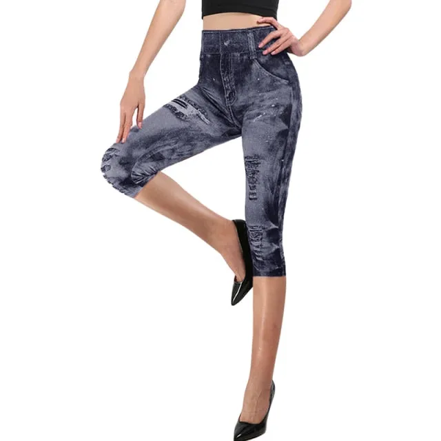 Jeans Print Capris