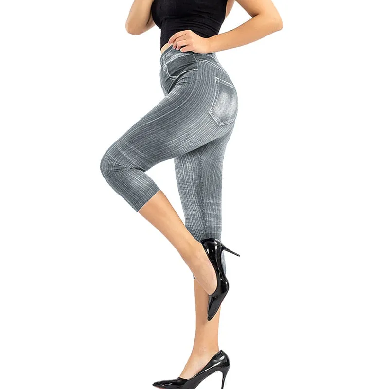 Jeans Print Capris