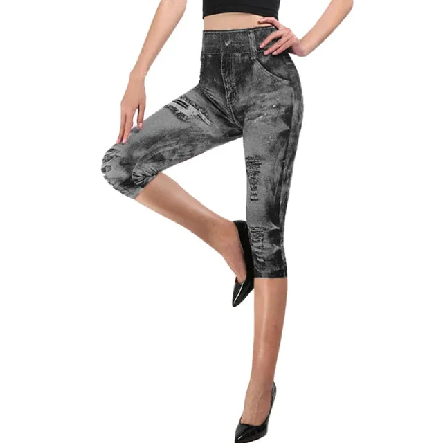 Jeans Print Capris