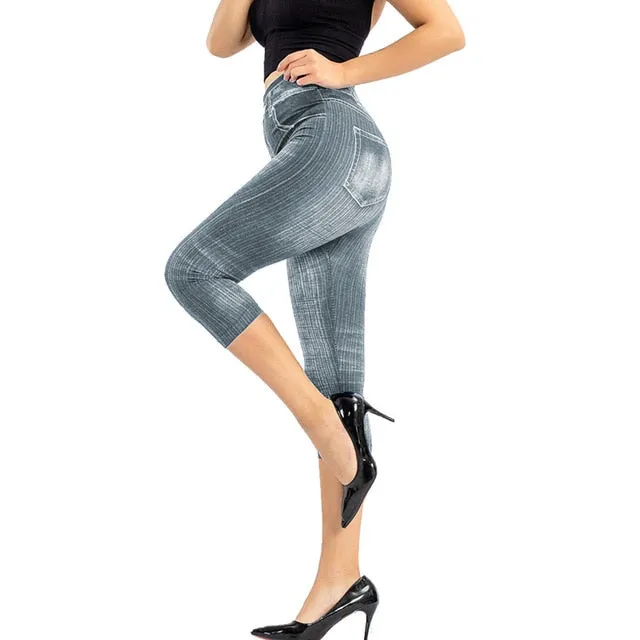 Jeans Print Capris