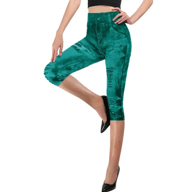Jeans Print Capris