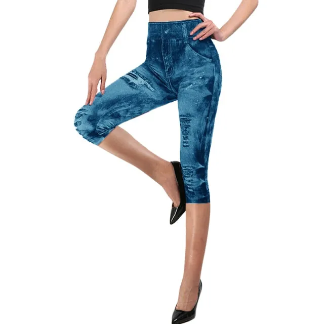 Jeans Print Capris