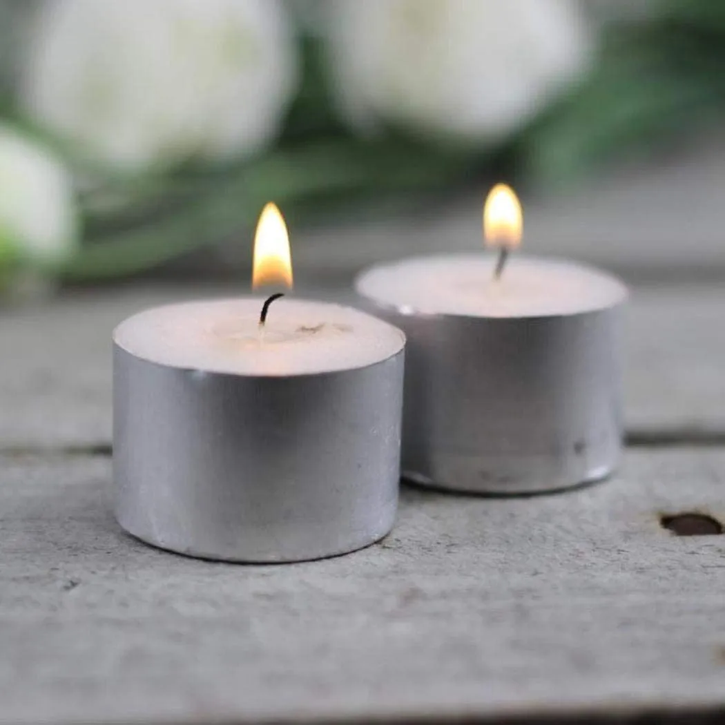 Kigs Enterprise 9 Hour Long Burning Unscented Tea Light Candles, Smokeless Paraffin Tea Candles for Home, Pool, Shabbat, Weddings & Emergencie (Pack of 50 Pcs/ 9 Hour Long Burning Candle, White)