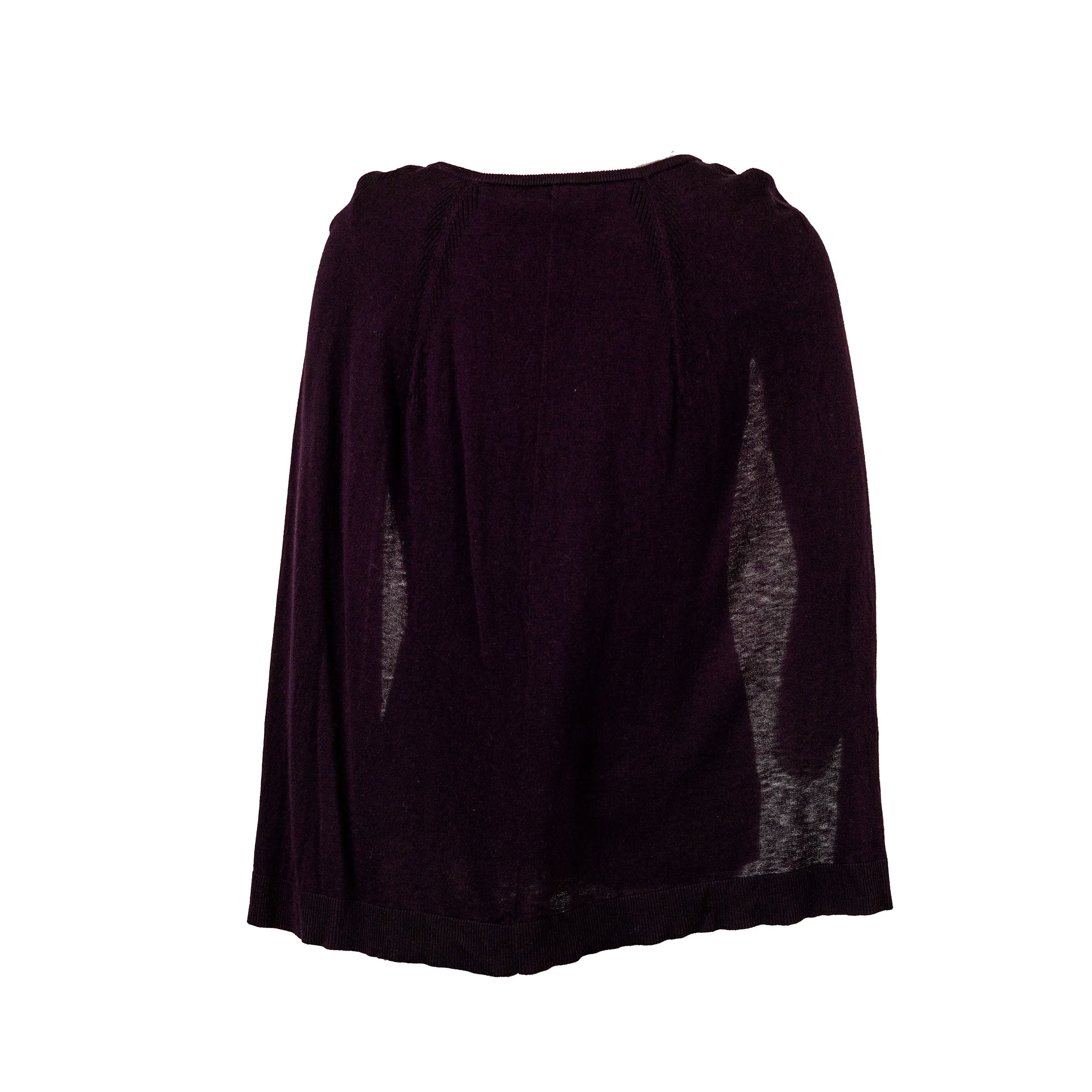 Kobi Women's Cape Crew Neck Knit Sweater Purple Size Medium