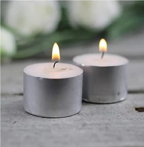 Kuber Selection 7-8 Hours Pack of 80 Pcs Long Burning Unscented Tea Light Candles, Smokeless Paraffin Tea Candles for Home, Pool, Shabbat,Weddings & Emergencies (Pack of 80 Pcs 7-8 Hours, White)