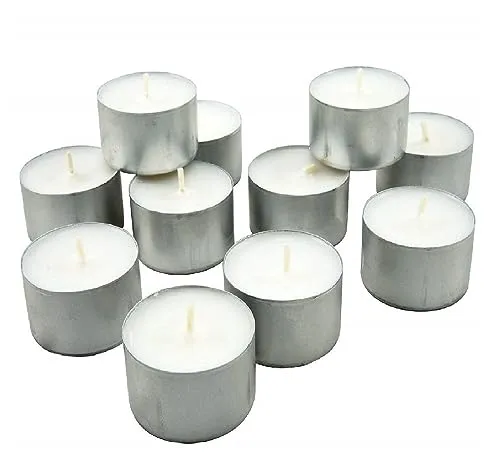 Kuber Selection 7-8 Hours Pack of 80 Pcs Long Burning Unscented Tea Light Candles, Smokeless Paraffin Tea Candles for Home, Pool, Shabbat,Weddings & Emergencies (Pack of 80 Pcs 7-8 Hours, White)