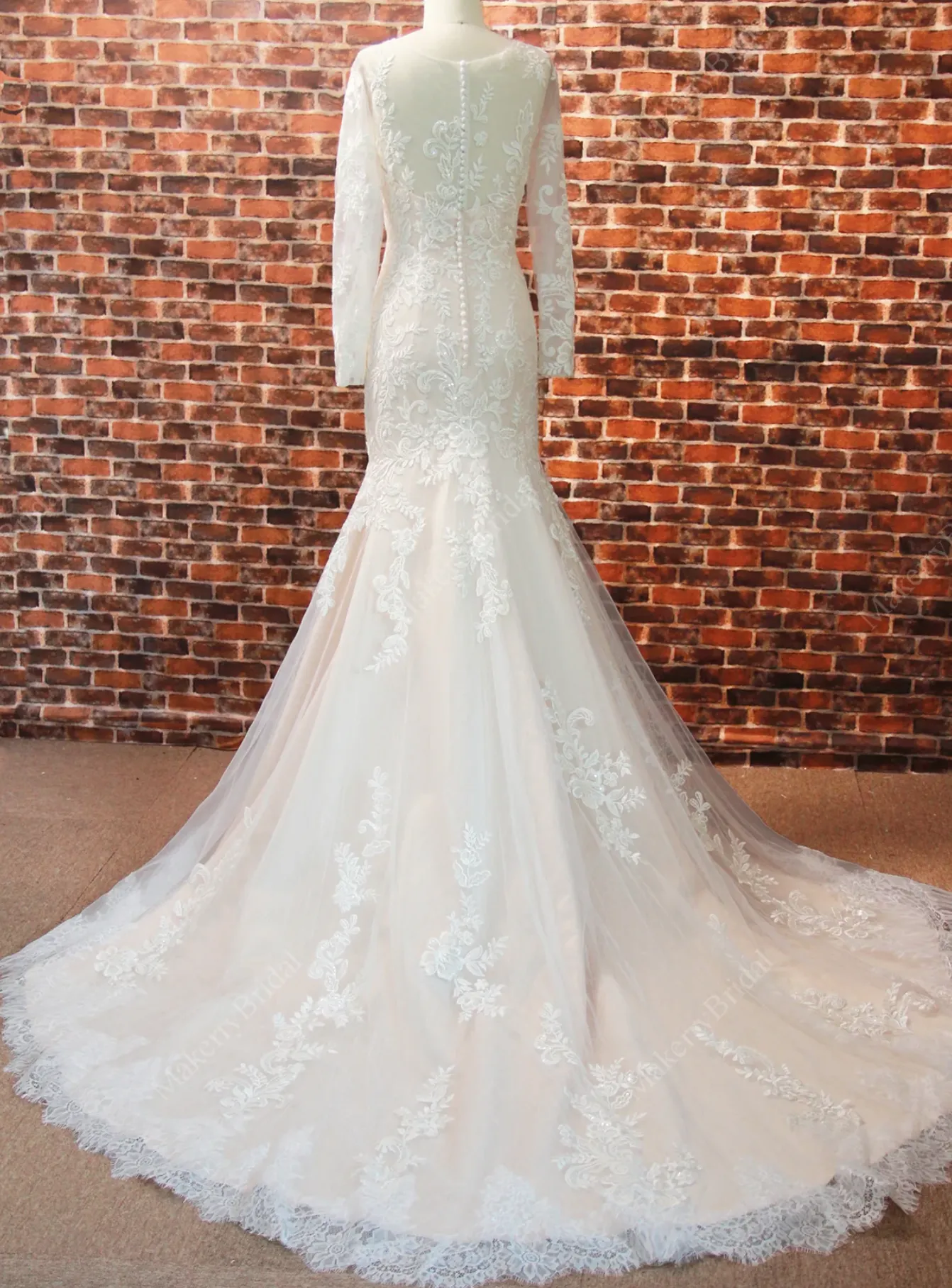 Lace Long Sleeve Mermaid Wedding Dress
