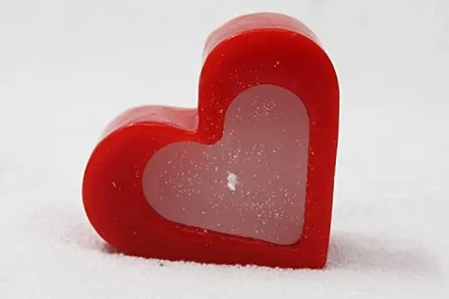 Luces Red Heart Shaped Candles Sweet Love Romantic Candles Rose Scented Dill Candles for Valentine's Day Proposal Wedding Party Home Dinner Table Décor [Set of 4]