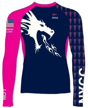 MEN RASH GUARD TOP LONG SLEEVE HOT PINK | NORFOLK YACHT CLUB | PSNLZ'D