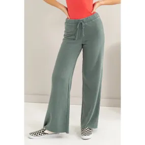 Mid Rise Drawstring Flared Pants