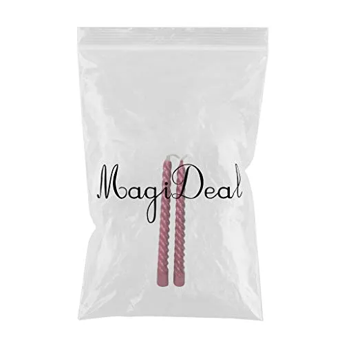 MILAAN 2pcs Twisted Spiral Christmas Taper Wax Candle Candlelight Dinner Decor Red