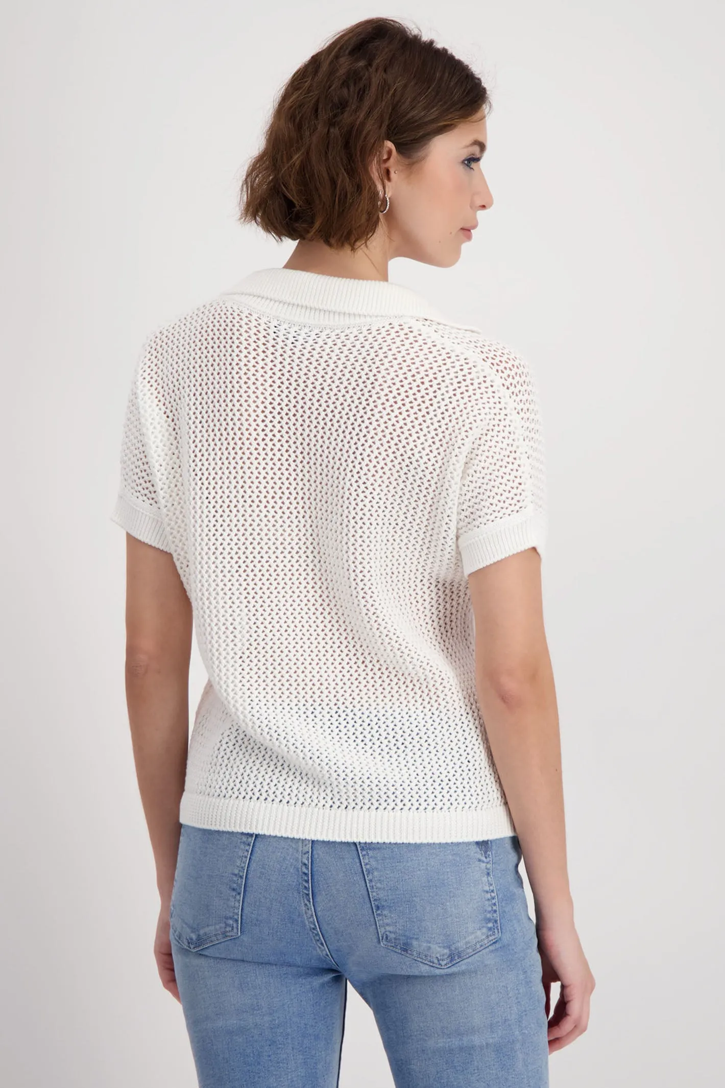 Monari 409530 Polo Ajour Jumper Off-White