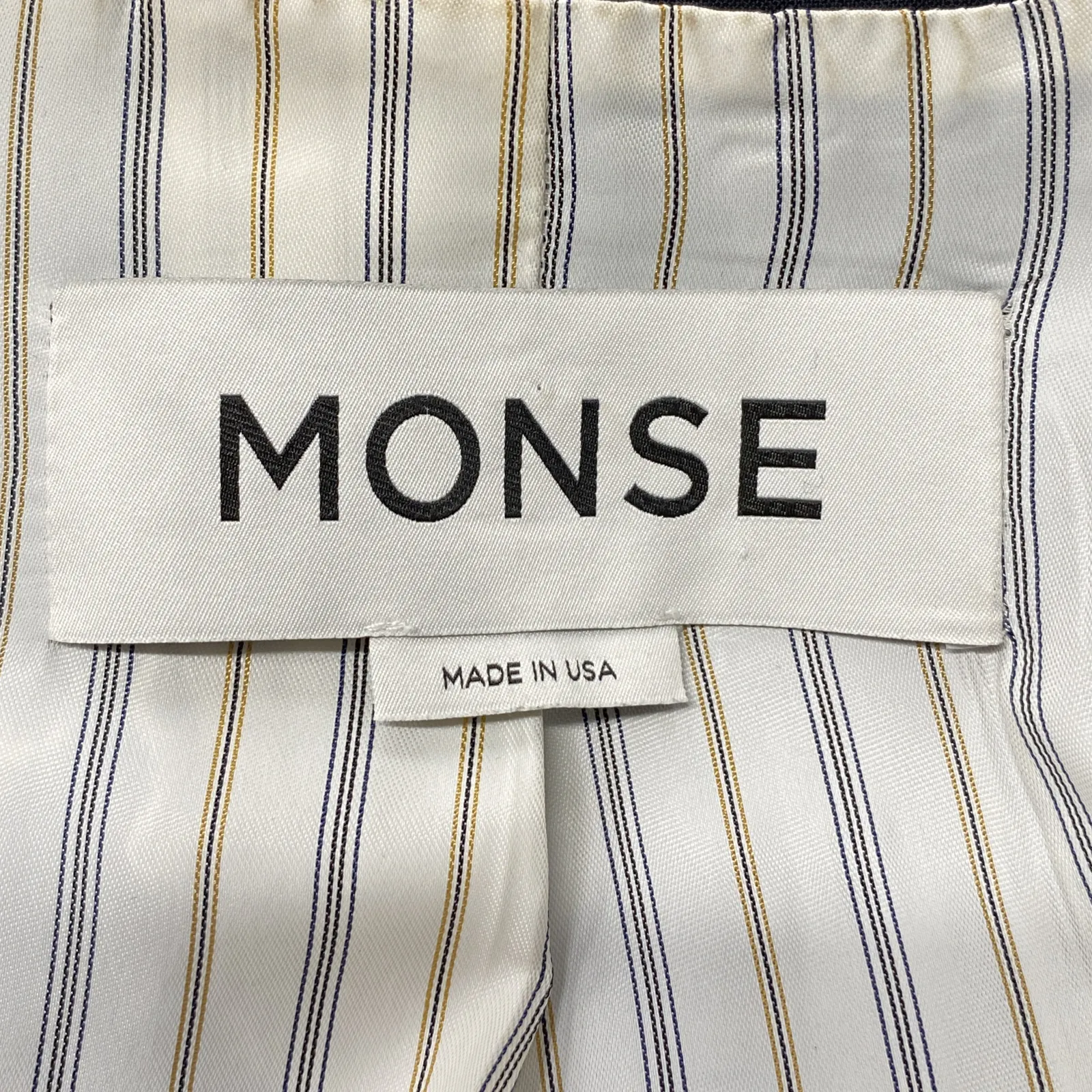 Monse women's navy striped wool suit set of oversized jacket and cropped wide-length trousers