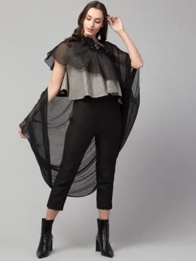 ONE SHOULDER LAYERED TOP WITH CAPE