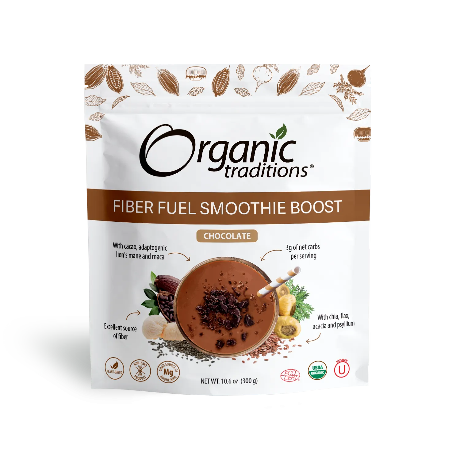 Organic Chocolate Fiber Fuel Smoothie Boost