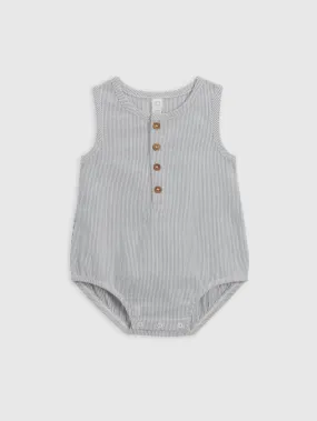 Organic Wren Seersucker Bubble Romper