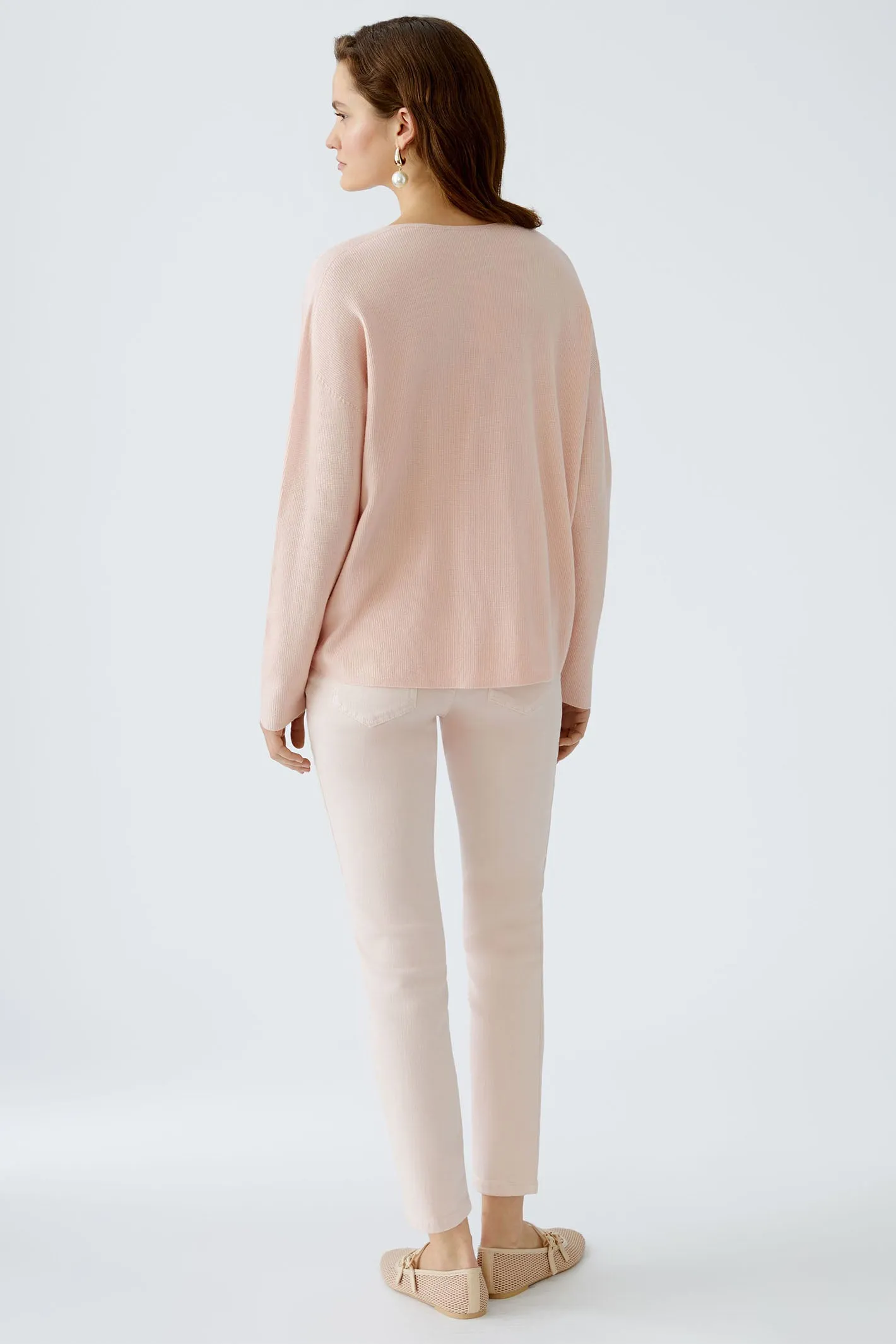 Oui 89057 Pale Pink V Neck Jumper