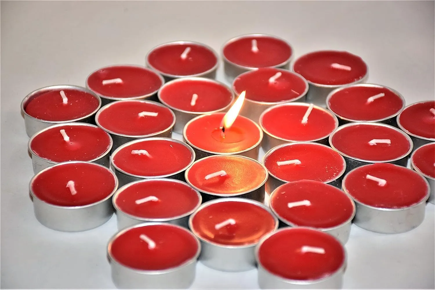 PeepalComm Premium Unscented Smokeless T-Light Candles Set of 200 for Diwali Decoration,Home,Office (Red Set of 200)