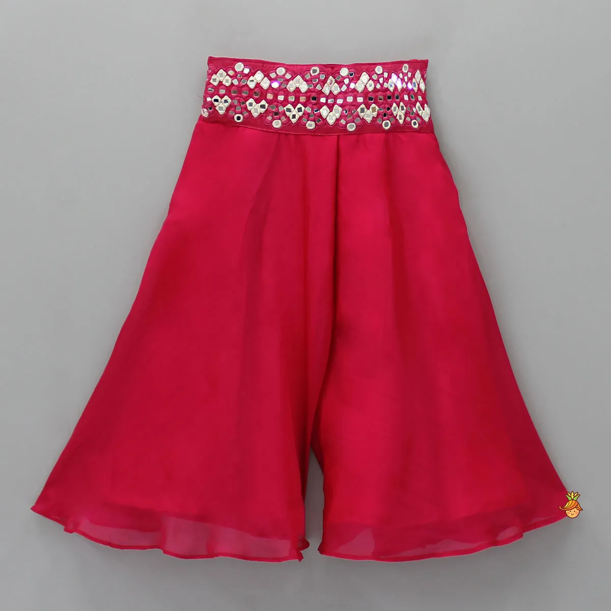 Pink Top With Asymmetric Stylish Cape And Palazzo