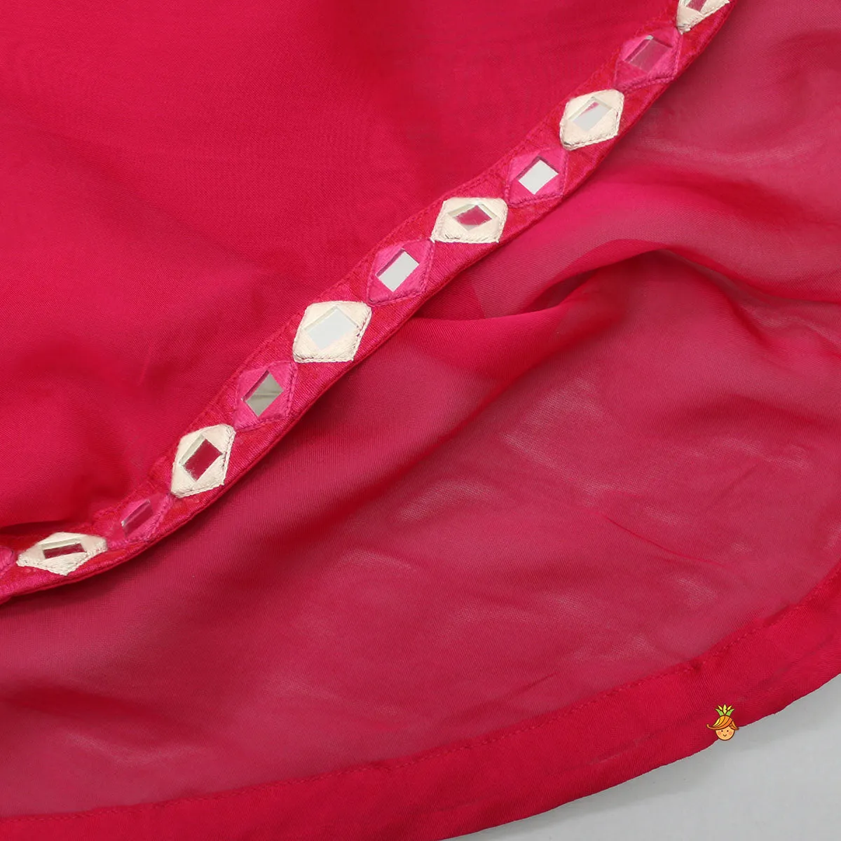 Pink Top With Asymmetric Stylish Cape And Palazzo