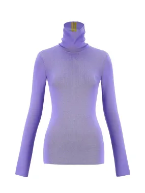 Polo Neck Jumper (Lilac)
