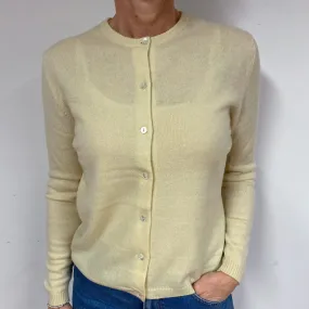 Primrose Yellow Cashmere Crew Neck Cardigan Medium