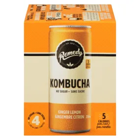 Remedy Kombucha - Ginger Lemon (4x330ml)