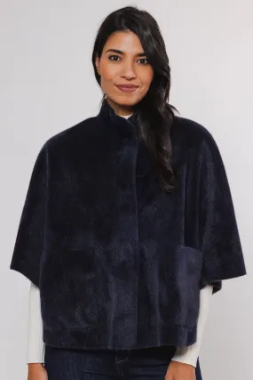 Rino & Pelle Dewi 7002411 Faux Fur Cape Navy