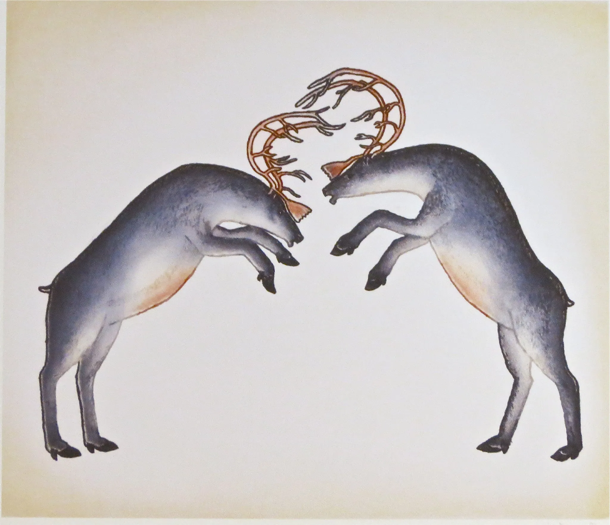 Rutting Caribou, by Pitseolak Niviaqsi