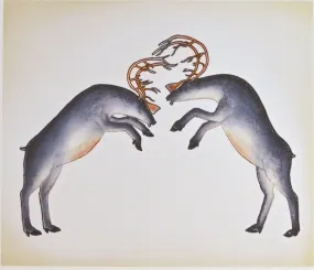 Rutting Caribou, by Pitseolak Niviaqsi