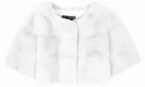 Sarah Mini Mink Fur Jacket Bianco