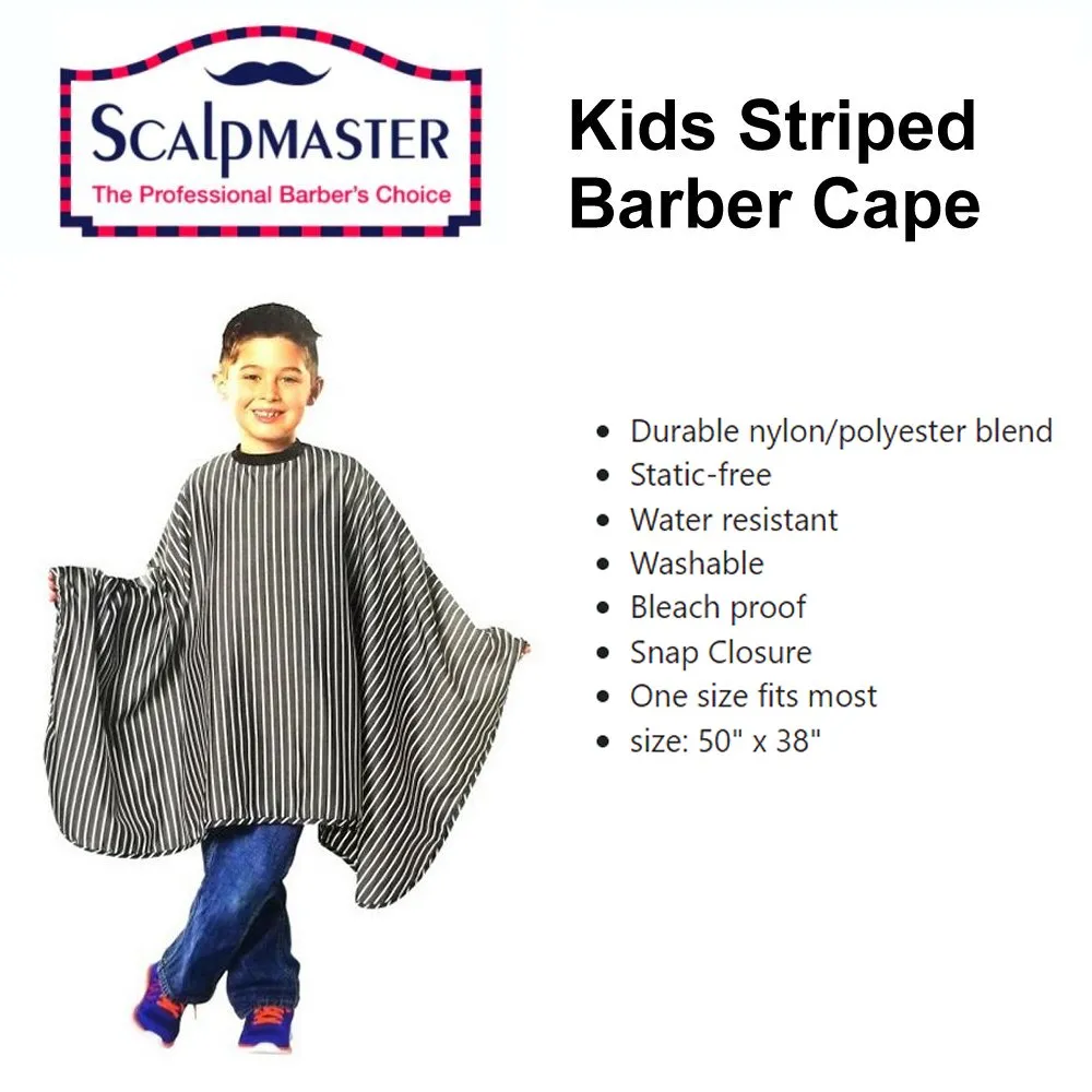 ScalpMaster Cape, Kids Striped Barber Cape (4130)