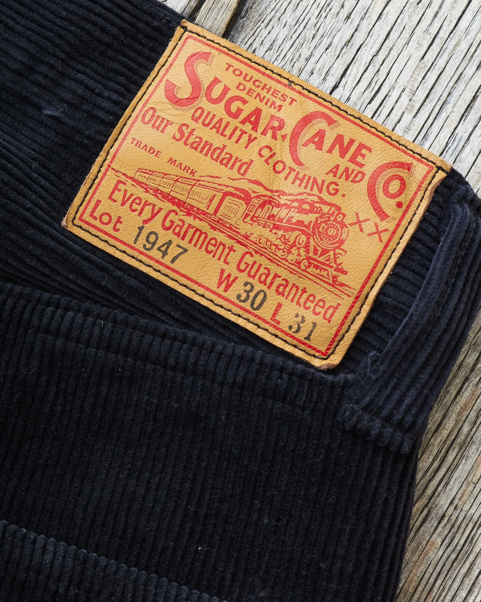 Sugar Cane 9W Corduroy 5-Pocket Pants 1947 Model Black SC42422
