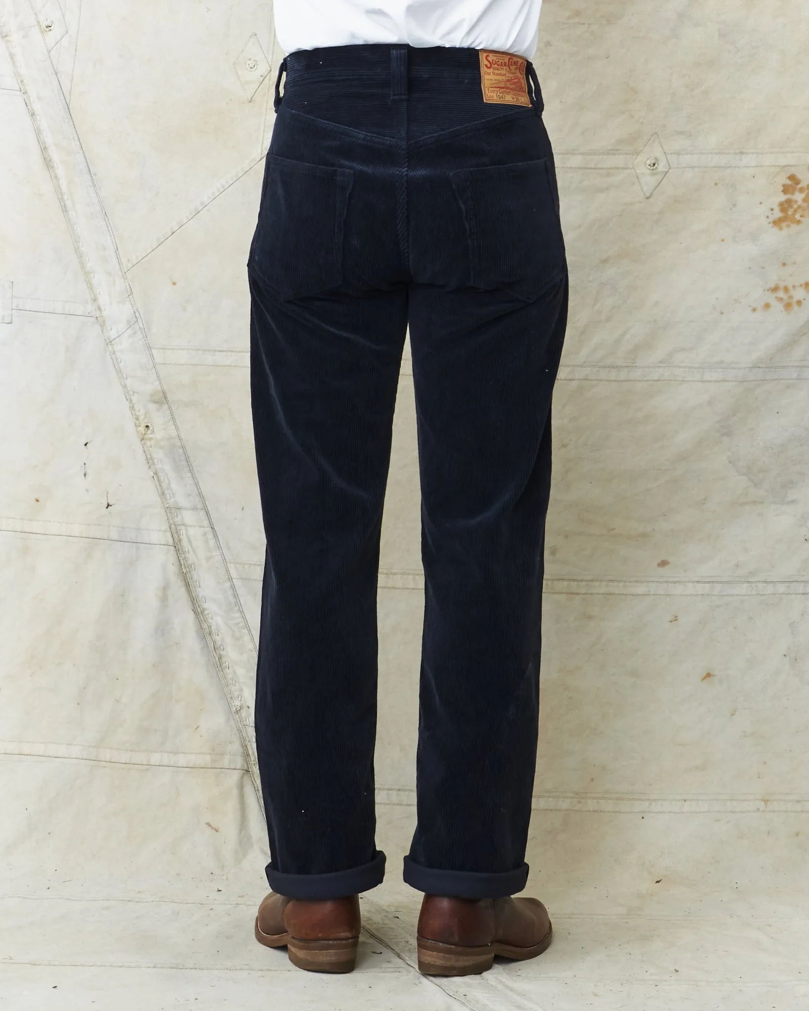 Sugar Cane 9W Corduroy 5-Pocket Pants 1947 Model Black SC42422