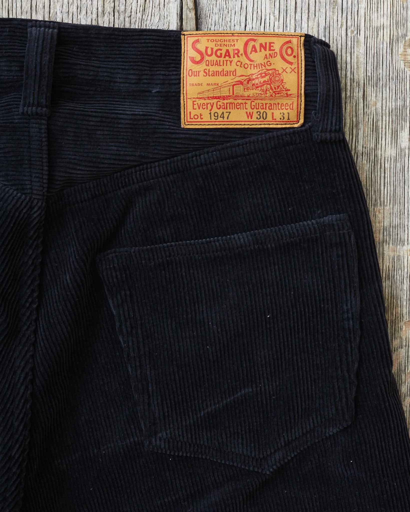 Sugar Cane 9W Corduroy 5-Pocket Pants 1947 Model Black SC42422