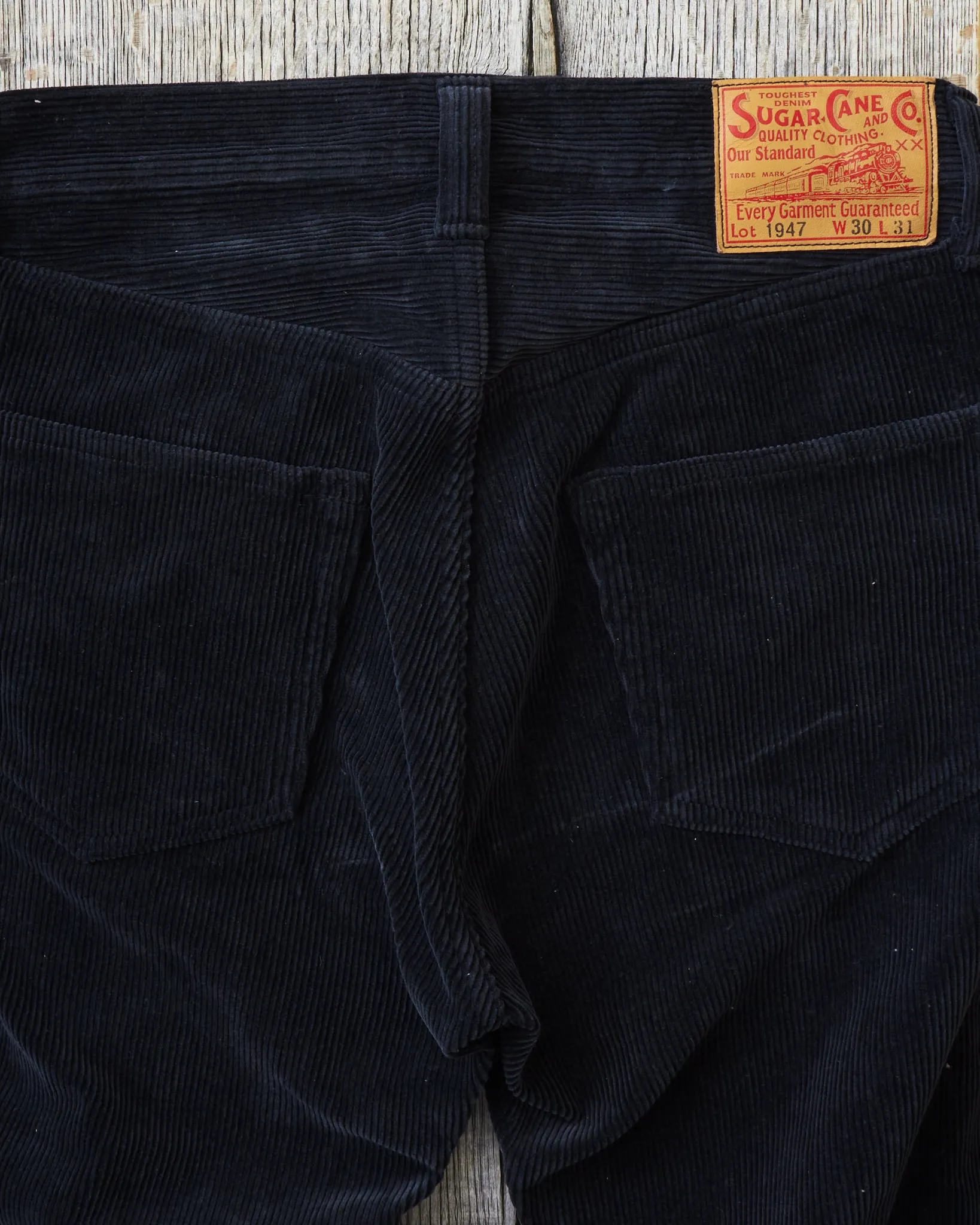 Sugar Cane 9W Corduroy 5-Pocket Pants 1947 Model Black SC42422
