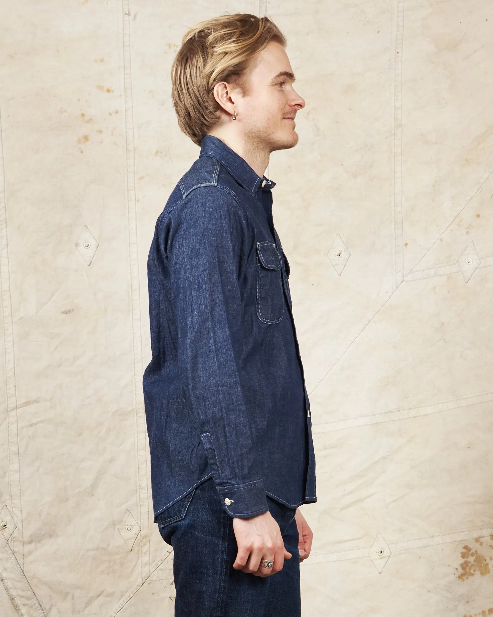 Sugar Cane & Co. Blue Denim Work Shirt SC27852